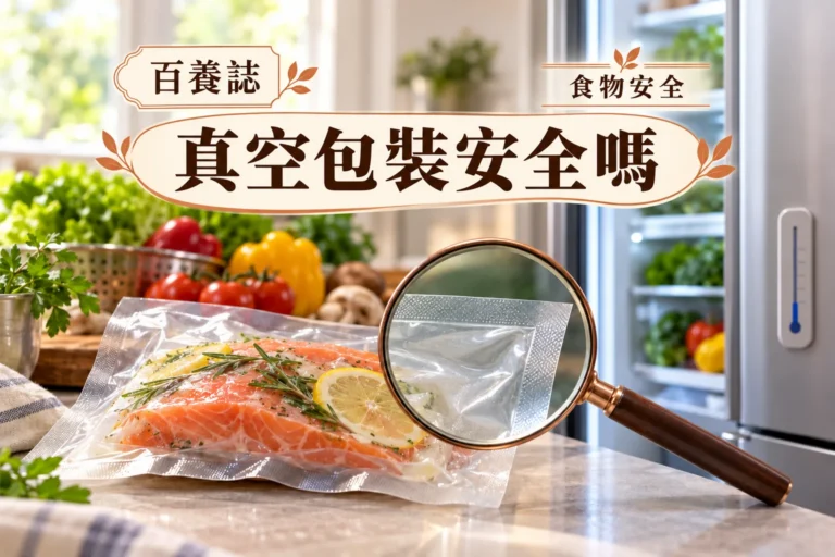 百養誌真空包裝安全嗎的自然彩色健康教育情境封面；沒有個人診斷或治療結果。