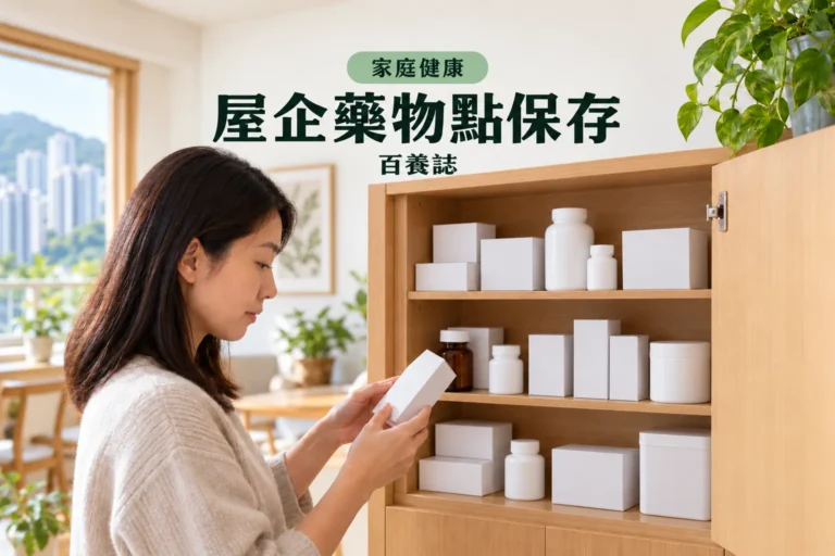 百養誌屋企藥物點保存的自然彩色健康教育情境封面；沒有個人診斷或治療結果。