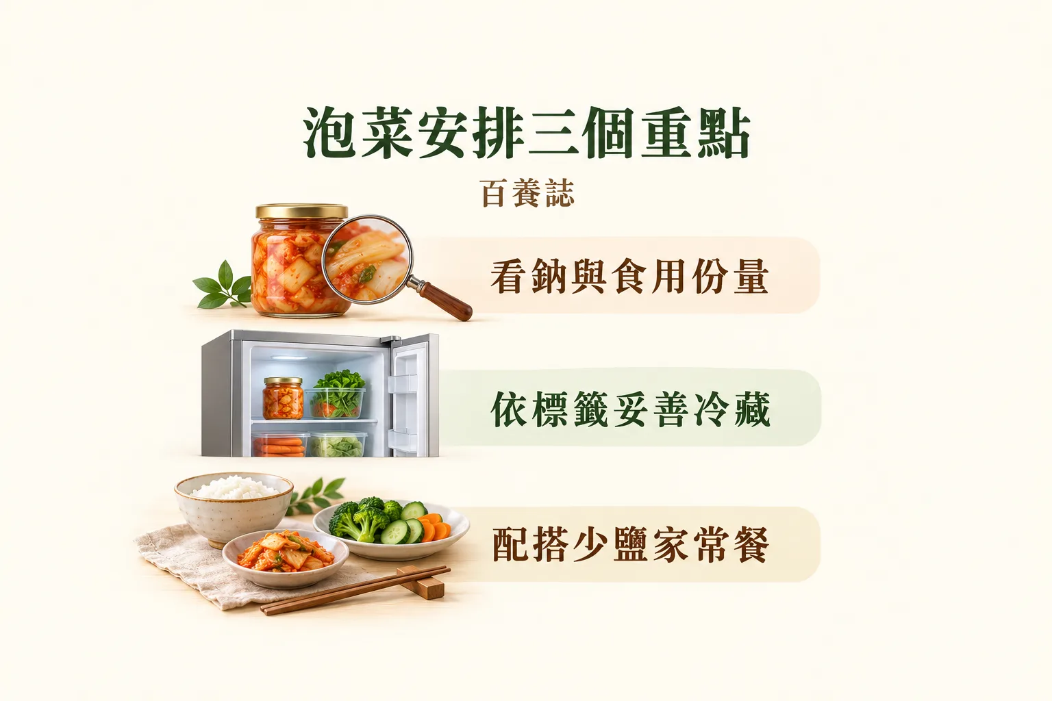 泡菜安排三個重點,配合正文的適用限制與下一步閱讀